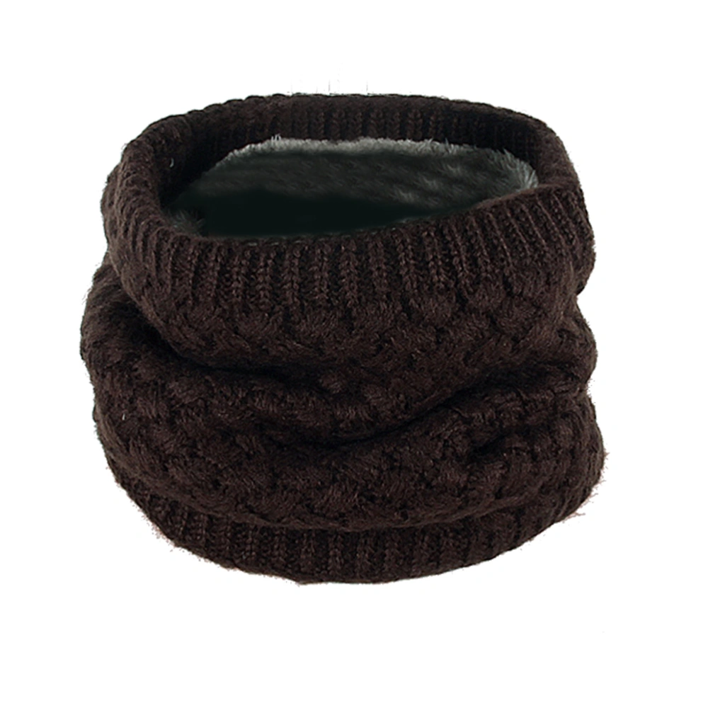 Unisex Warm Knit Neck Circle Scarf Chunky Thick Circle Loop Scarf (Coffee)