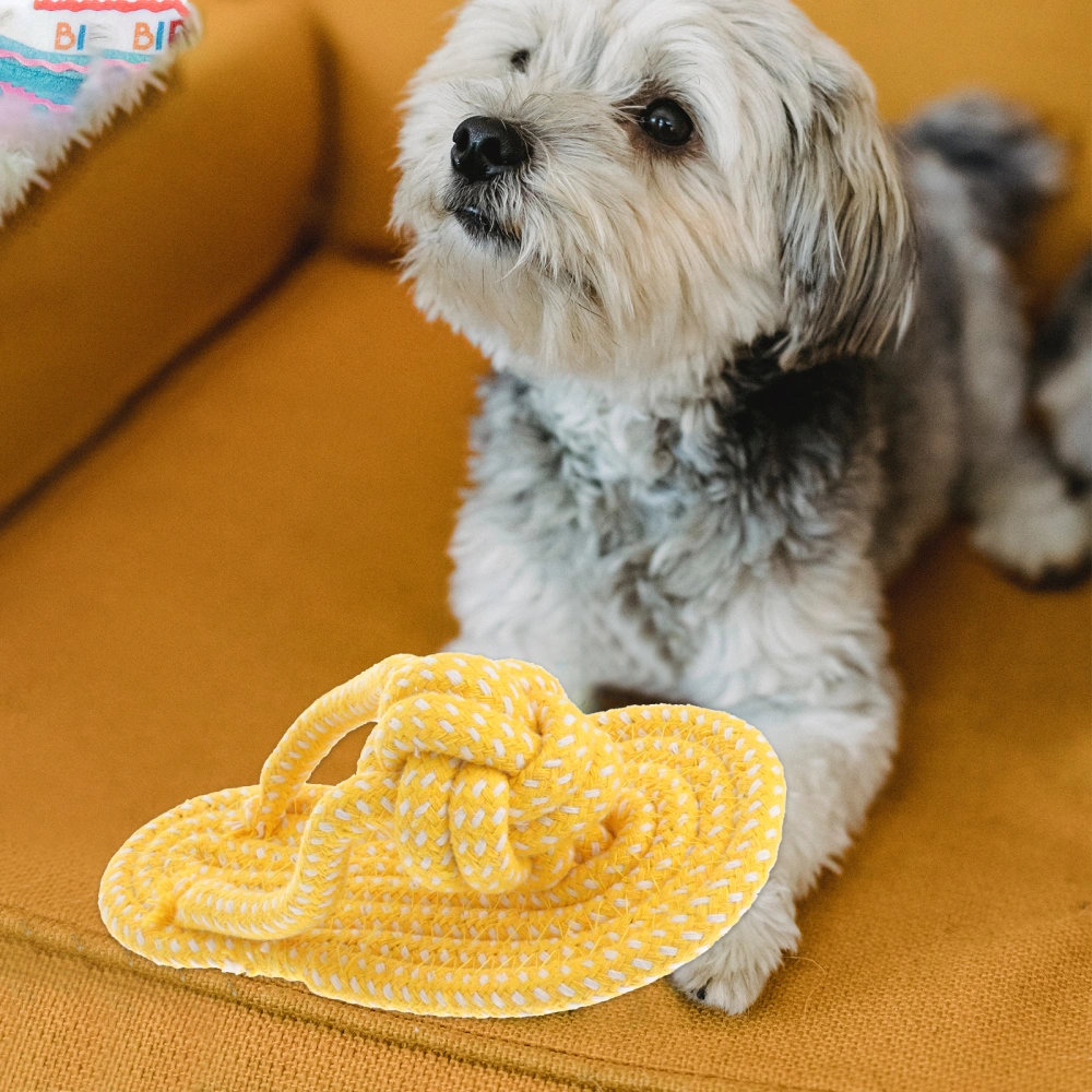 Durable Rope Slippers Cotton Chew Toys Teething Playing Training Game Teeth Cleaning Pet Toys for Small and Medium Dogs(Large)