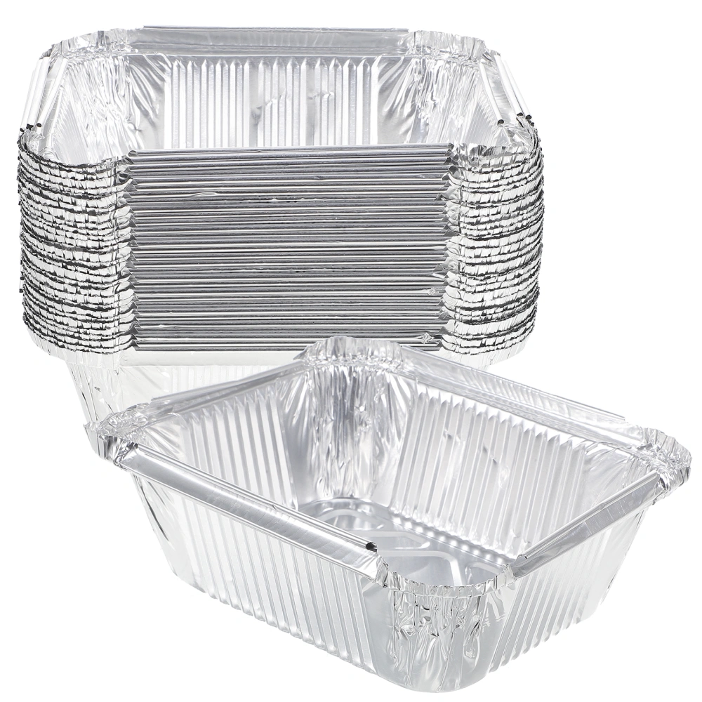 30Pcs Barbecue Grill Boxes Aluminum Foil Pans Foil Baking Pans Barbecue Food Containers