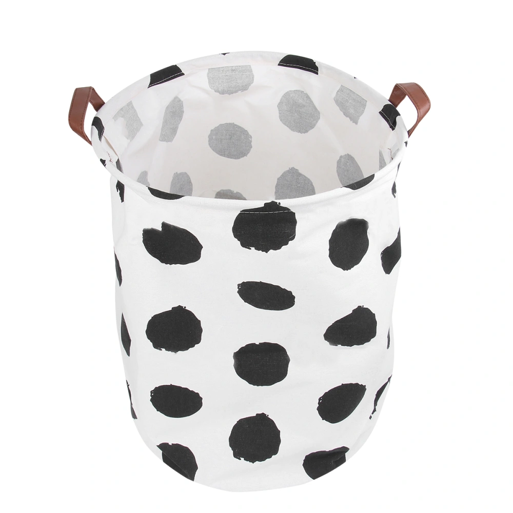 1 PC Foldable Round Laundry Hamper Basket Cotton and linen Storage Bag for Home