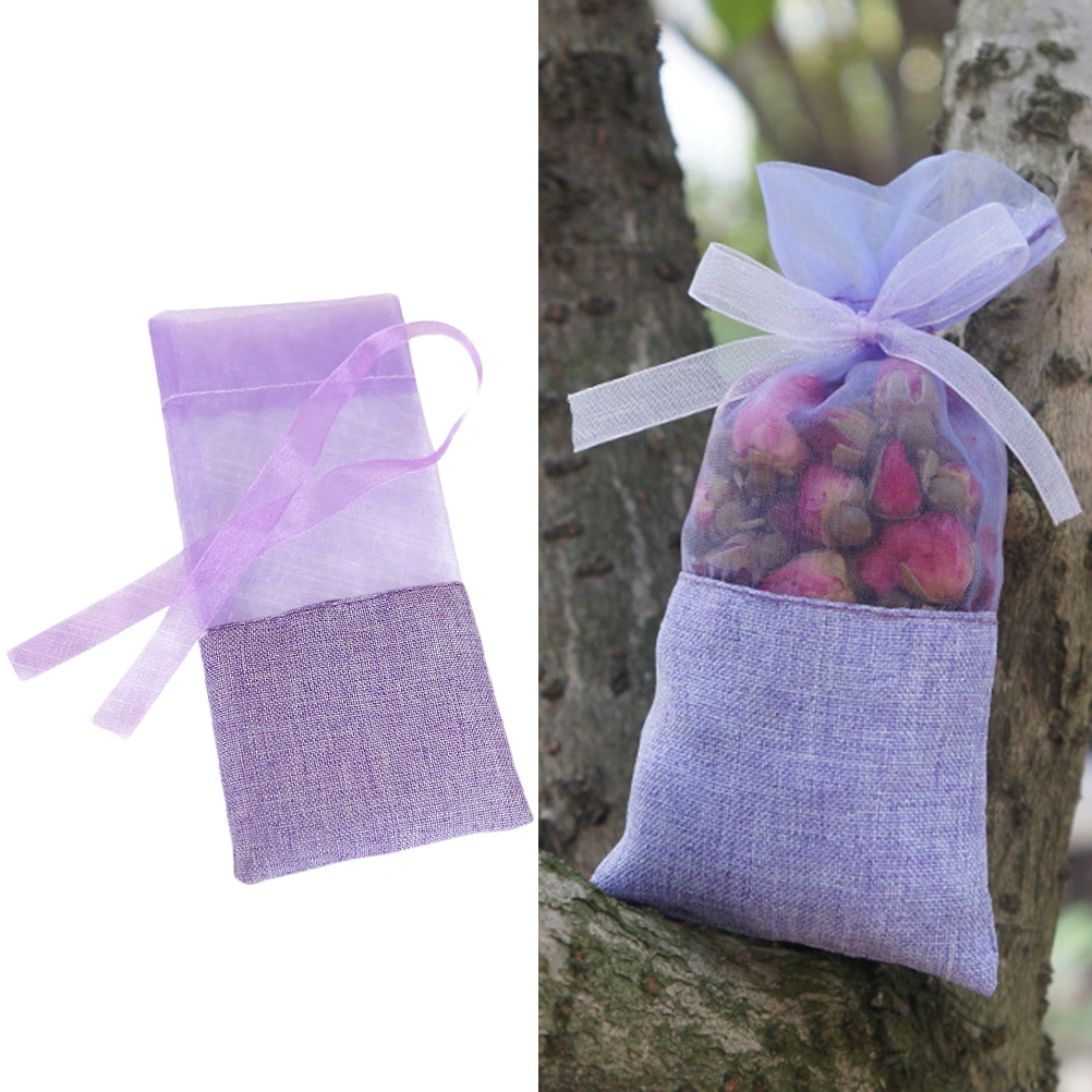 10pcs Solid Color Lavender Bags Empty Sachets Bag Fragrance Pouch for Relaxing Sleeping Light Purple