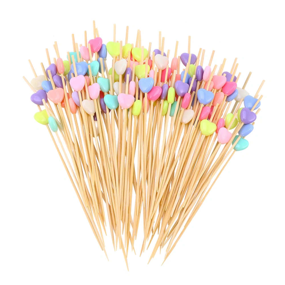 200pcs Heart Design Fruit Food Picks Creative Cocktail Drink Picks Sticks Party Supplies Favors for Home Bar