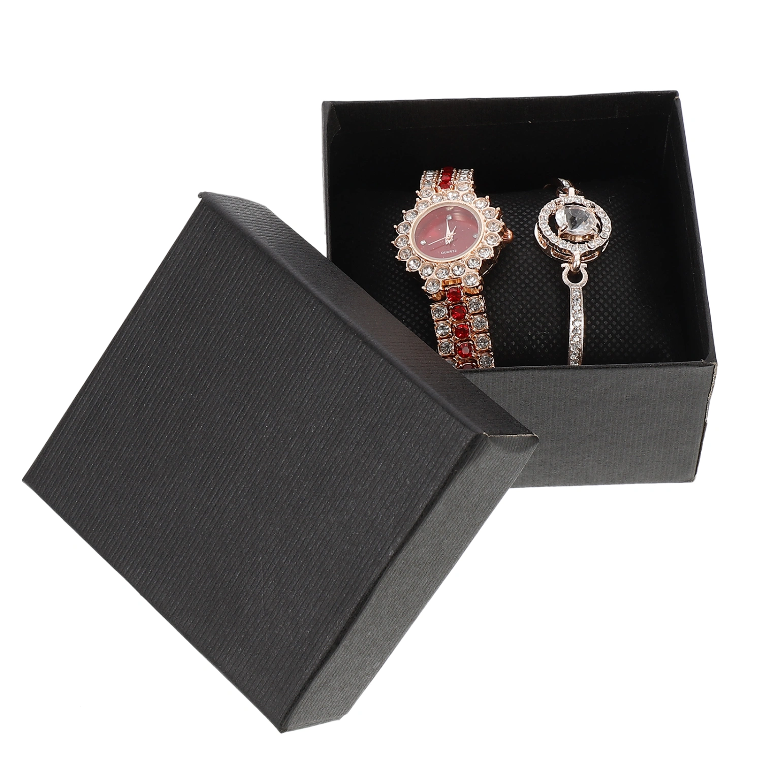 1 Set Diamond Decorative Wrist Watch Quartz Watch Women Watch Bracelet