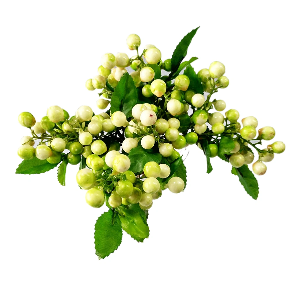 Artificial Lifelike Berries Fake Mini Berries Simulation Decorative Fruit Plants (White)