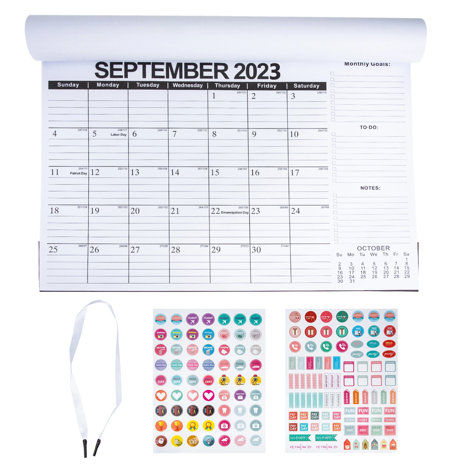 1 Set of English Wall Calendar Agenda Calendar for Home Office Home Decor