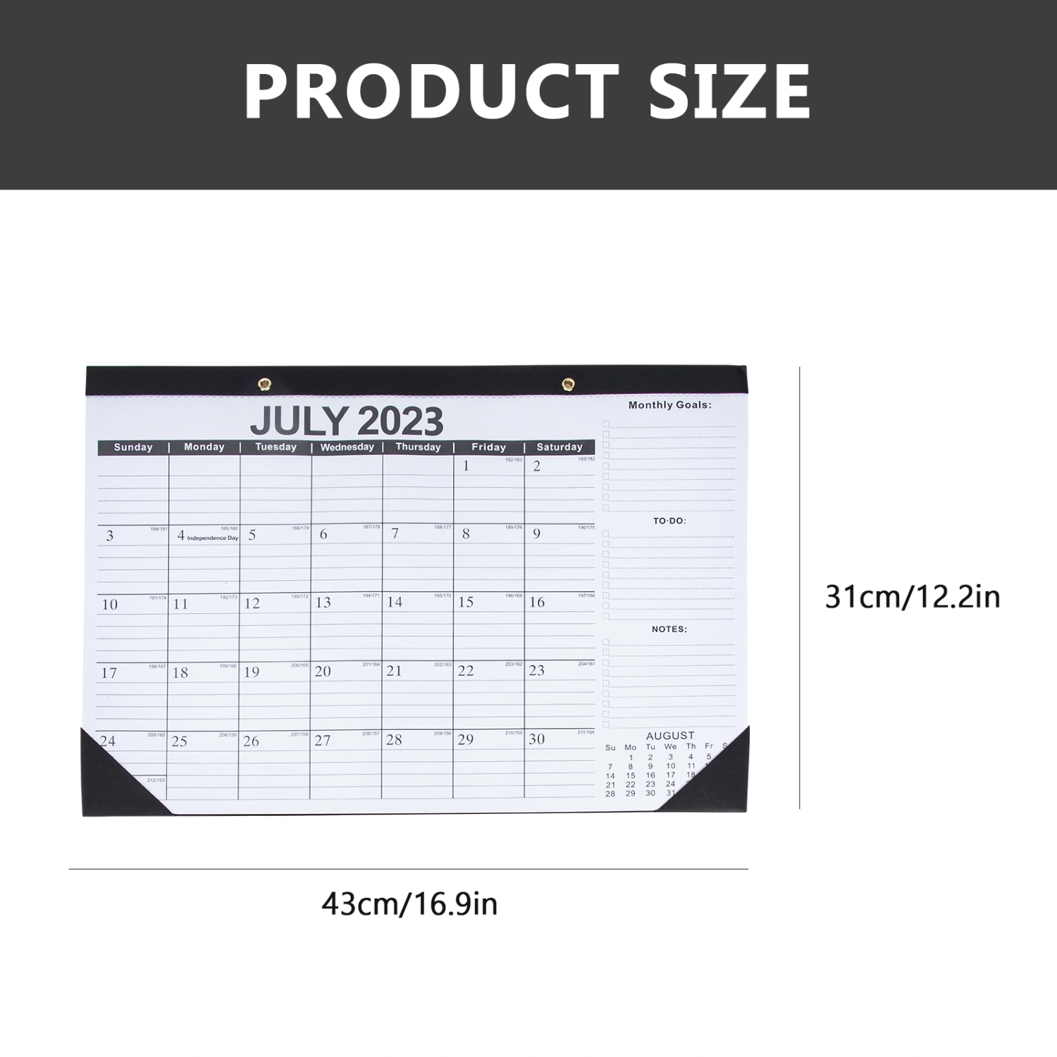 1 Set of English Wall Calendar Agenda Calendar for Home Office Home Decor