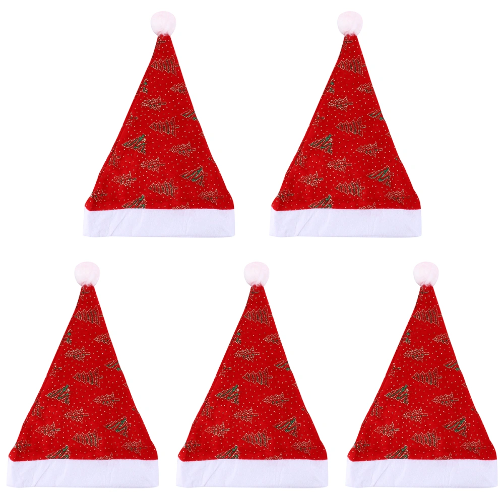 5pcs Christmas Hat Comfortable Santa Hat Xmas Holiday Hat Party Supplies