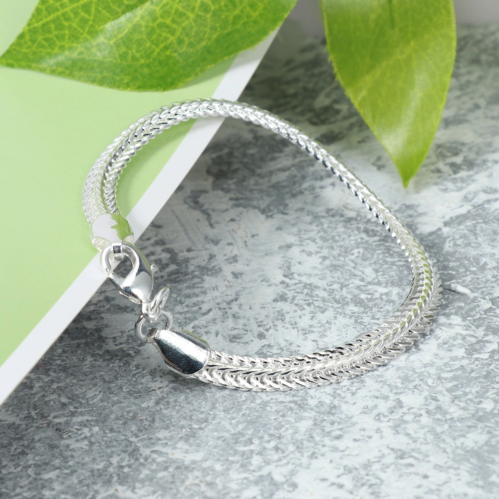 Silver Plated Bangle Adjustable Snake Bone Bracelets Jewelry Gift for Women Girls