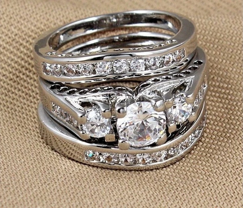 Bracelet Three-piece Couple Ring Set Diamond