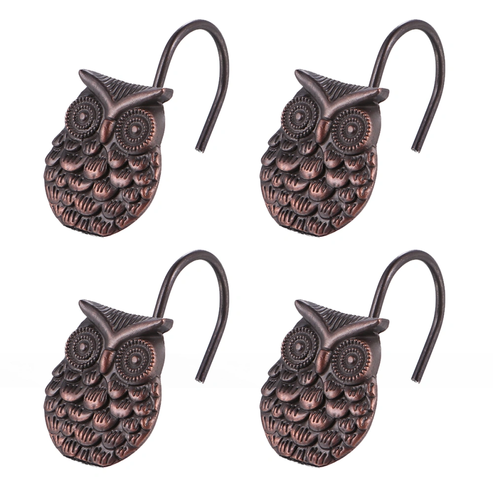 12 Pcs Zinc Alloy Shower Curtain Hook Owl Shaped Hanger Creative Hanging Hooks