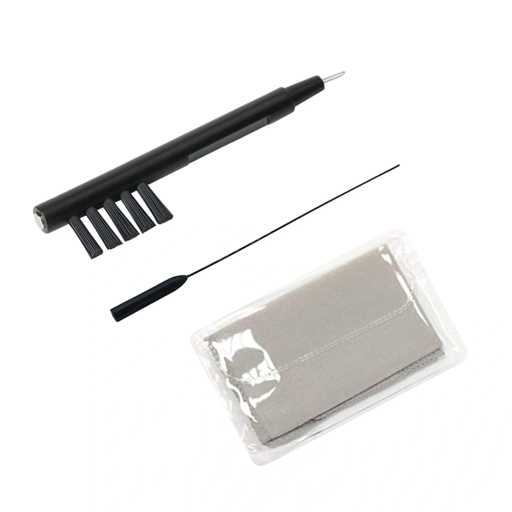 3 Pcs Multifunctional Hearing Aid Accessories Cleaning Cloth Brush Rod (Cleaning Cloth Random Color)