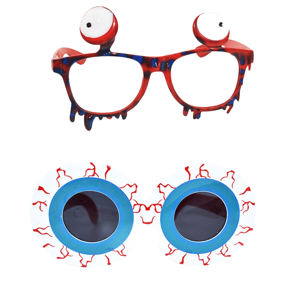 2pcs Halloween Glasses Decorative Eyeglasses Halloween Decor Party Supplies