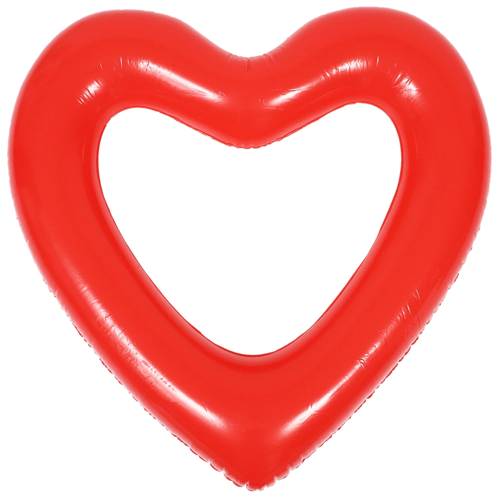 Heart Shaped Swimming Ring Pool Float Ring Inflatable Swim Ring Float Loungers (Random Style)