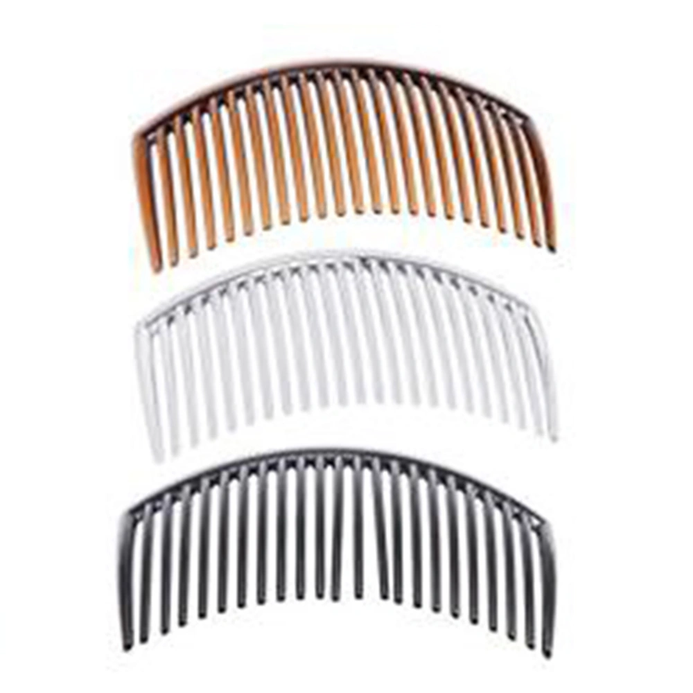 6pcs Plastic Comb Headdress Simple Decor Comb Headdress for Woman Lady Girl (Black, Coffee, Transparent, Each Color Has 1pcs)