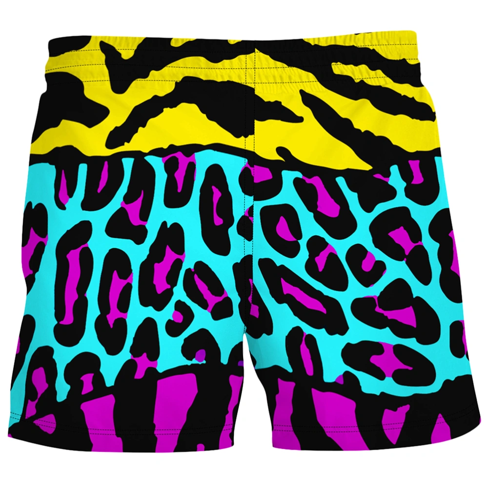 1Pc Men Summer Shorts Leopard Drawstring Casual Shorts Fashion Swimwear Beach Shorts Sports Pants for Running Surffing Swimming (Assorted Color Size M)