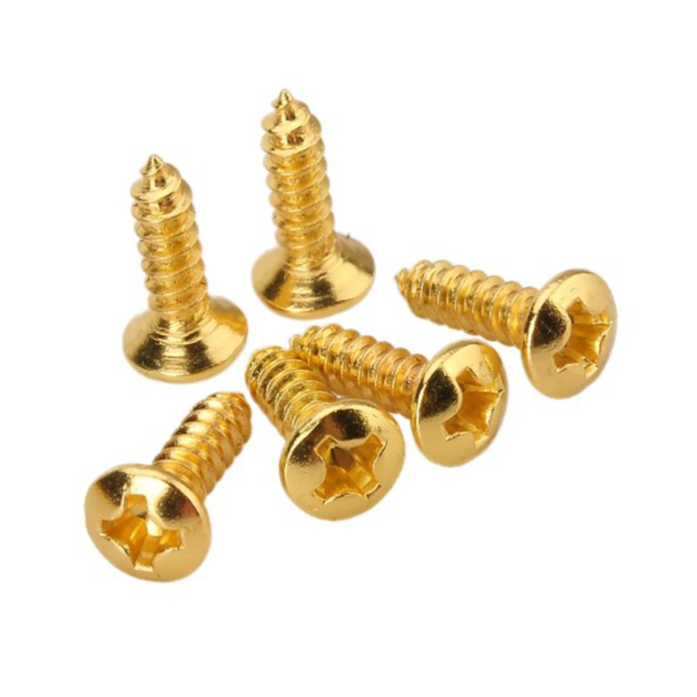 50pcs Guitar Bass Pickguard Screw For ST TL SG LP Guitar (Golden)