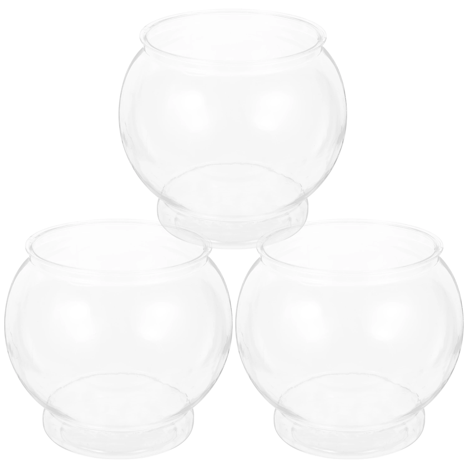 3Pcs Household Fish Tank Desktop Fish Tank Plastic Fish Tank Globe Fish Bowl Office Desk Fish Tank