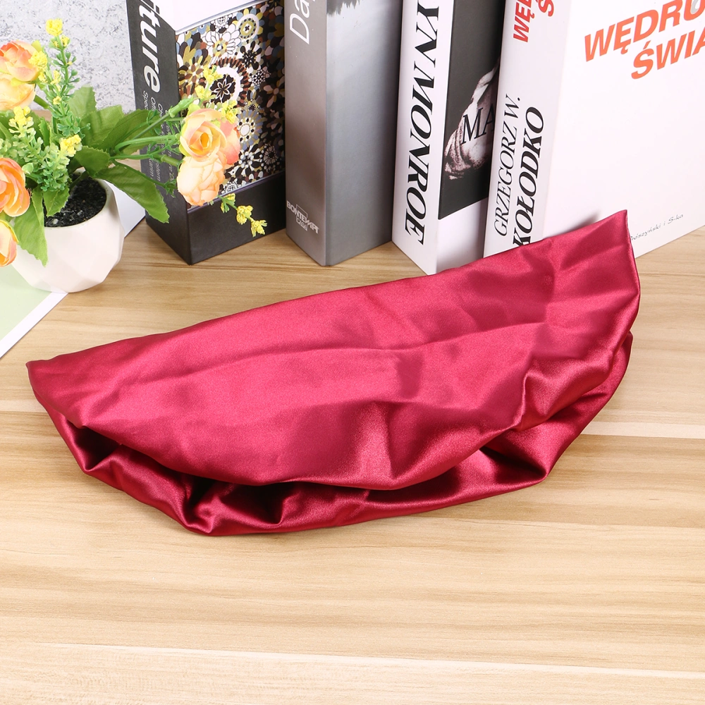 Double Layer Sleeping Drawstring Sleeping Hat Bonnet Sleeping Head Cover for Woman Red