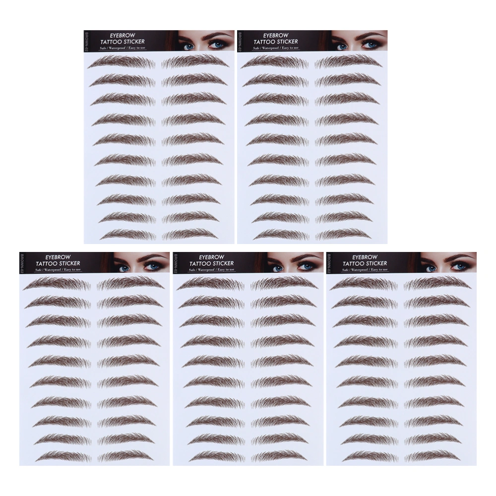 5pcs 6D Eyebrow Transfers Stickers Bionic Eyebrow Tattoos Eyebrow Makeup Sticker