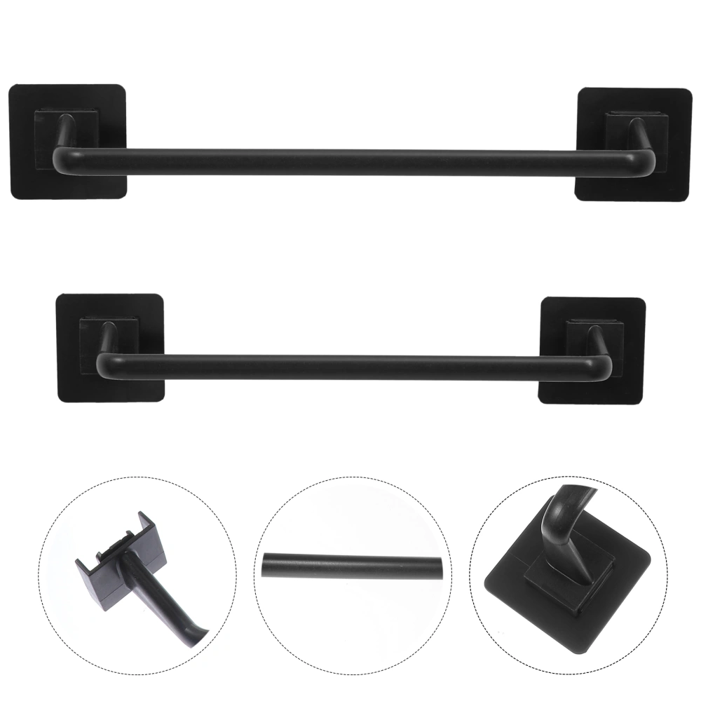 2Pcs Wall-mounted Towel Rack Bathroom Towel Hanging Rack Plastic Towel Holder