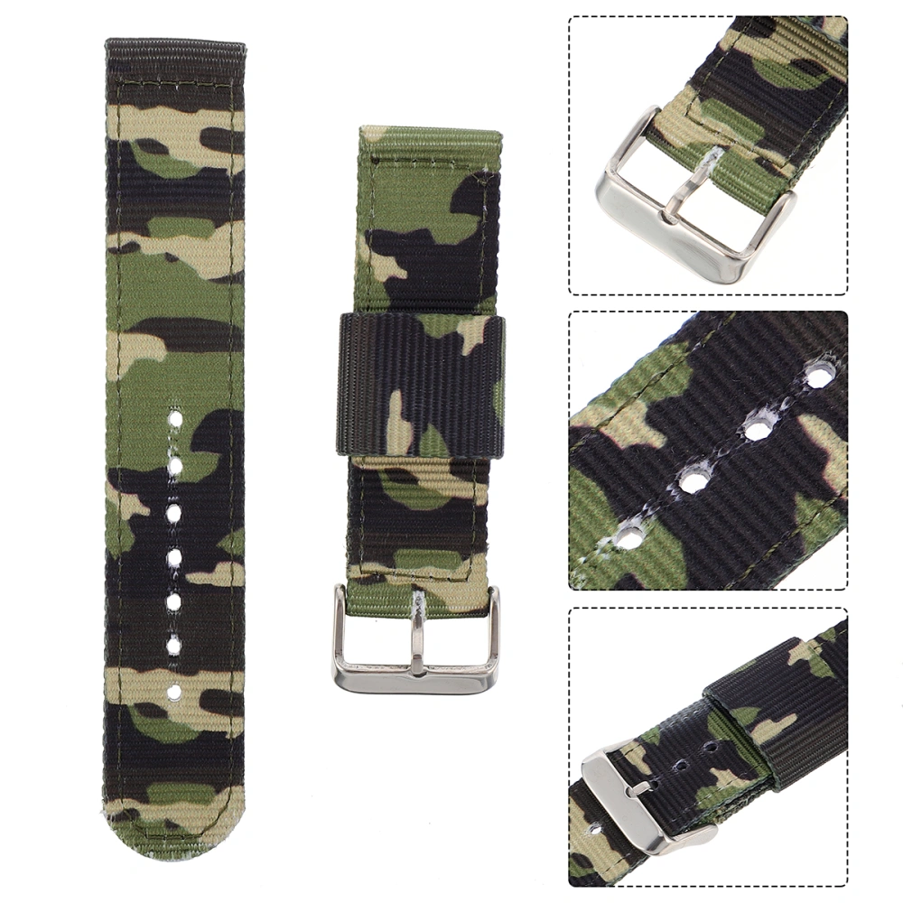 Camouflage Nylon Watchbands Wristband Compatible for Dark Green