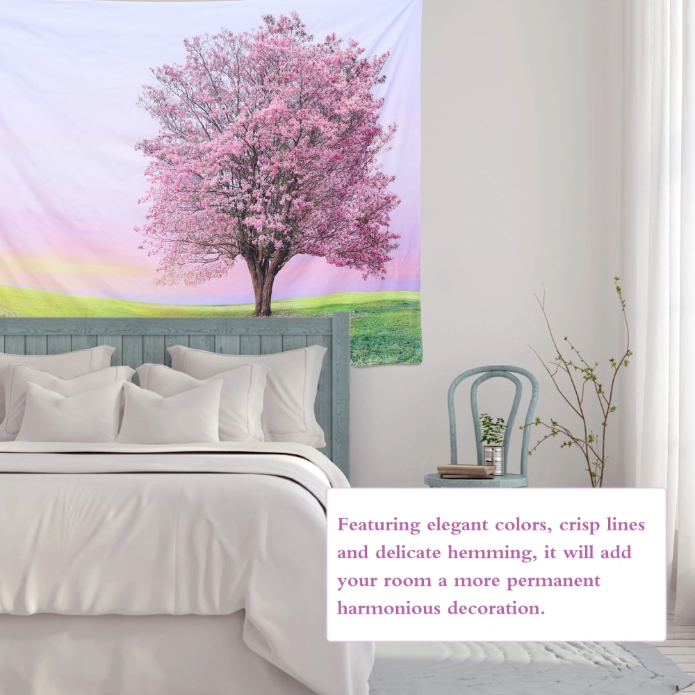 1pc Creative Tapestry Cherry Blossom Illustration Background Wall Hanging Cloth