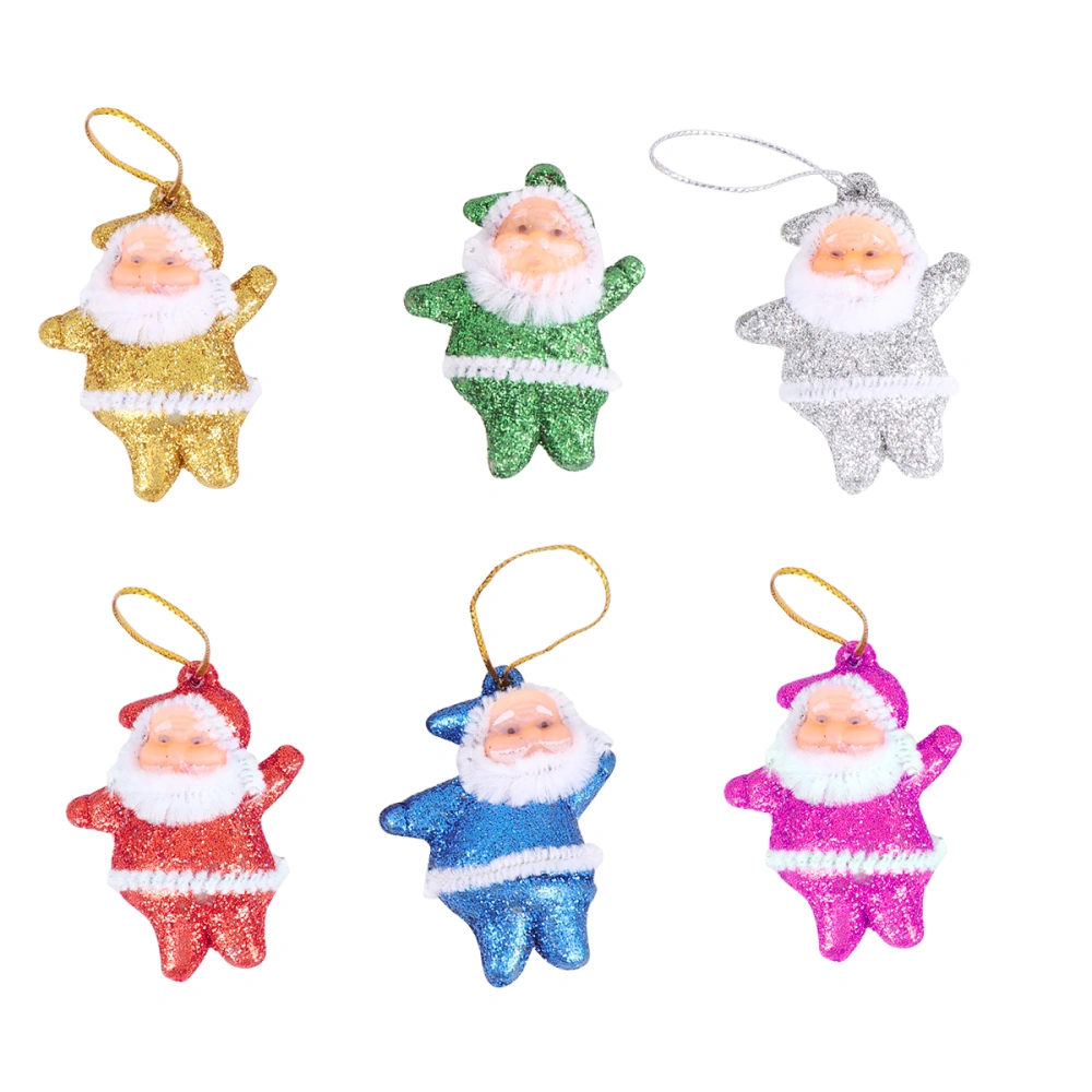 12pcs Adorable Santa Hanging Ornament Creative Christmas Pendant Party Supplies