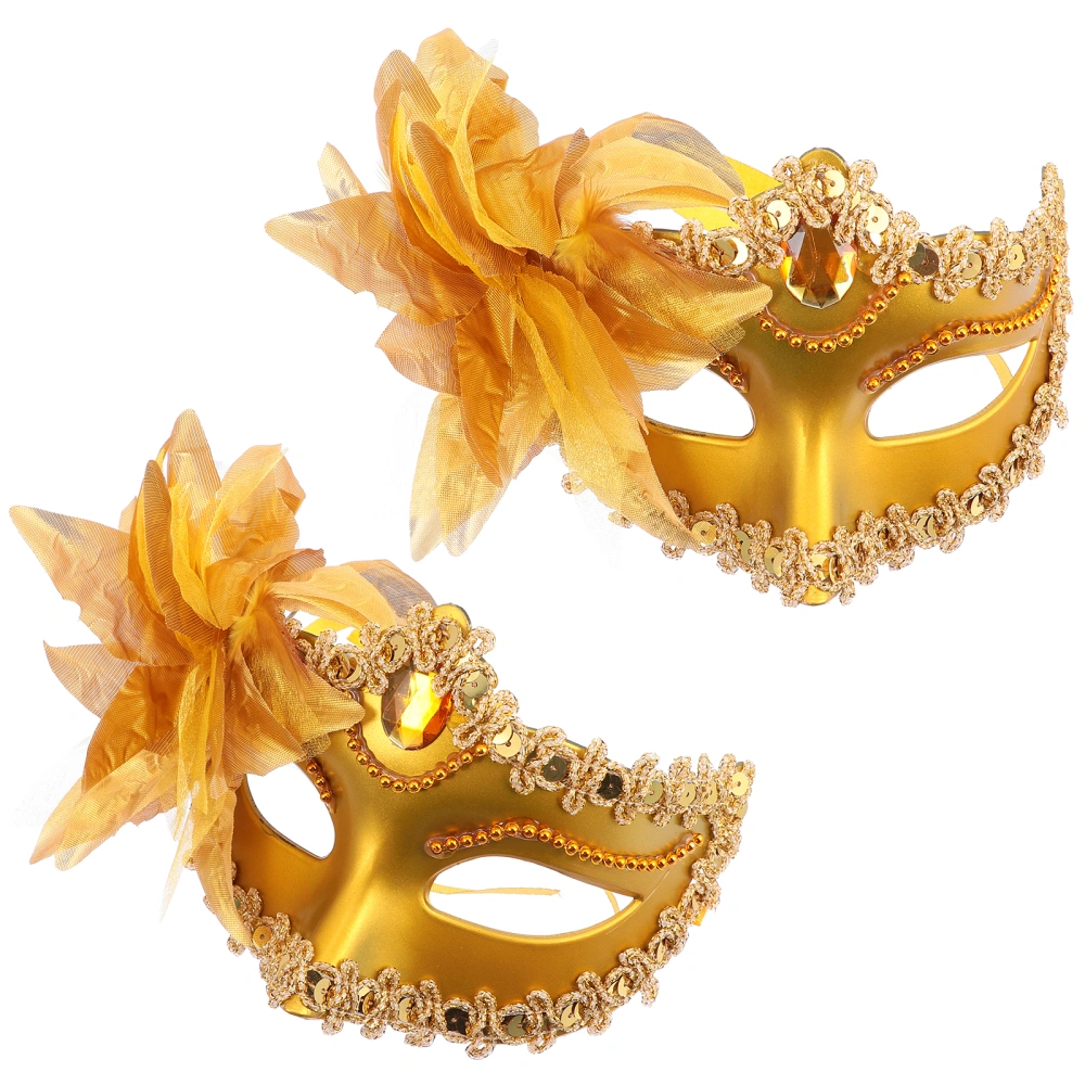 2pcs Ball Cosplay Face Covers Party Flower Masks Delicate Masquerade Masks