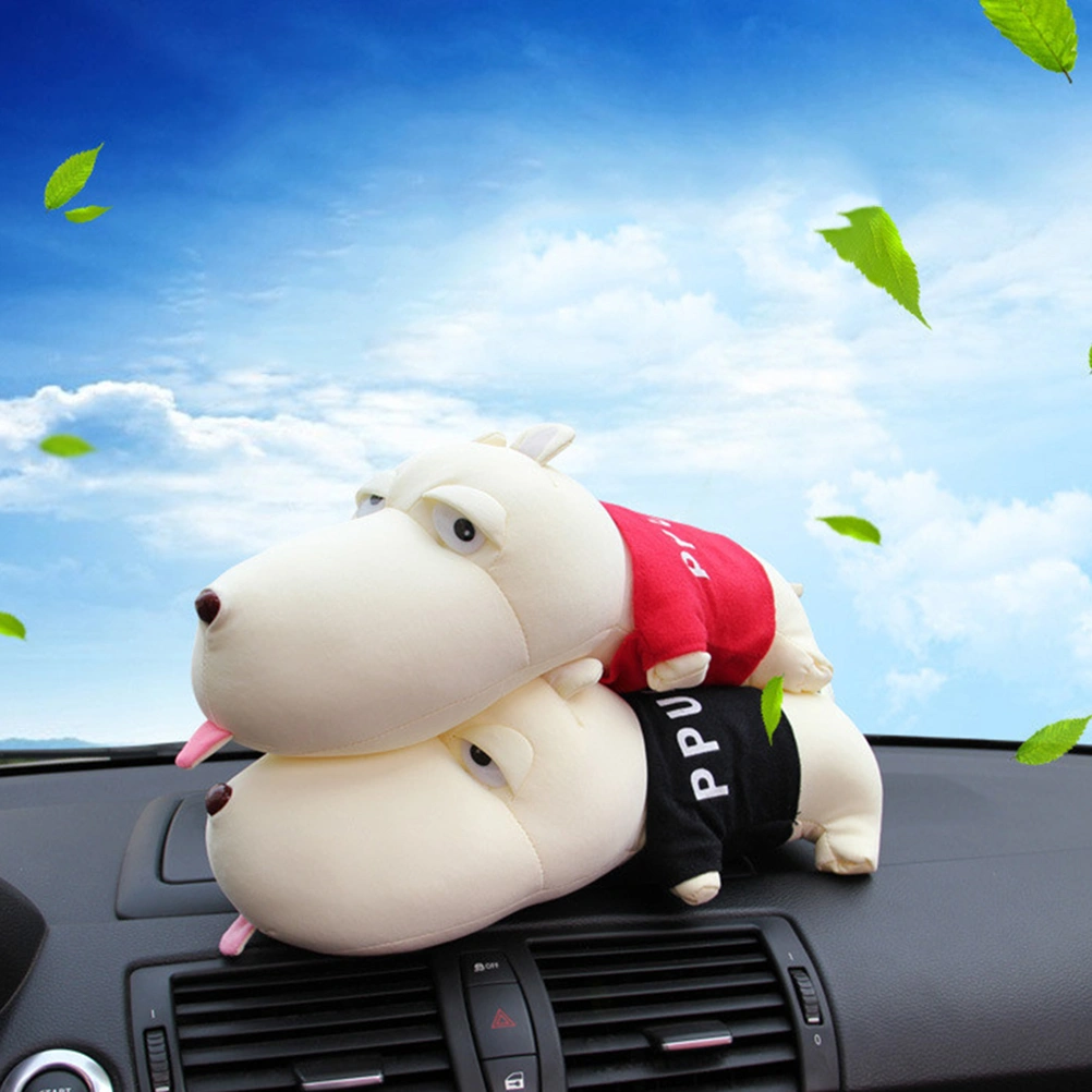 Cartoon Dog Plush Toys Car Deodorant Bamboo Charcoal Bag Purify Auto Air Freshener Lessen Radiation Indoor Decoration Toys (Black)