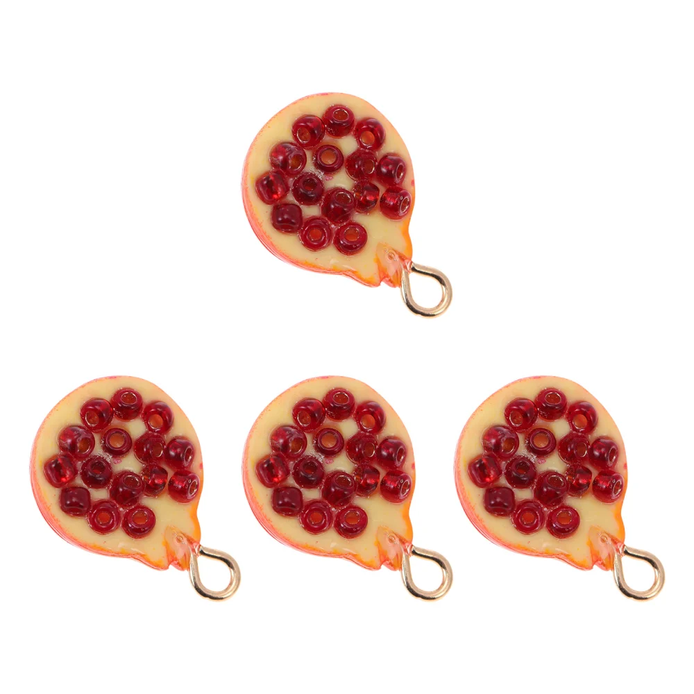 4pcs 3D Fruit Pendants Resin Charms Pendant DIY Earring Jewelry Accessories