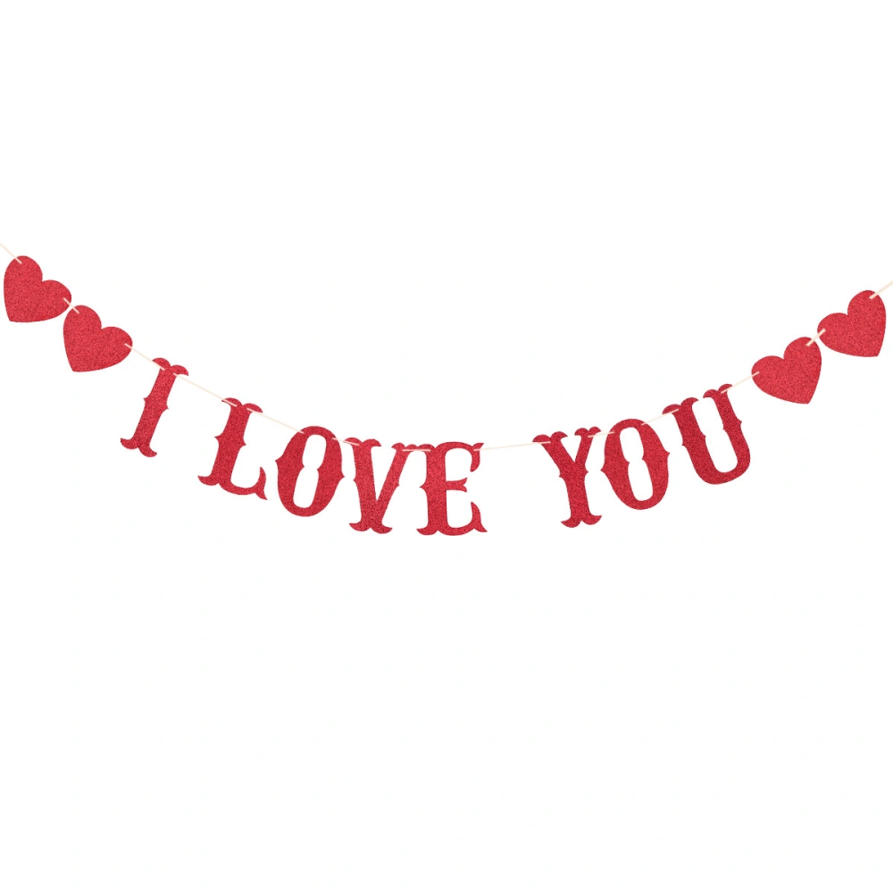 2M I LOVE YOU Letters Bunting Banner Hanging Garland Decoration for Wedding Valentine's Day