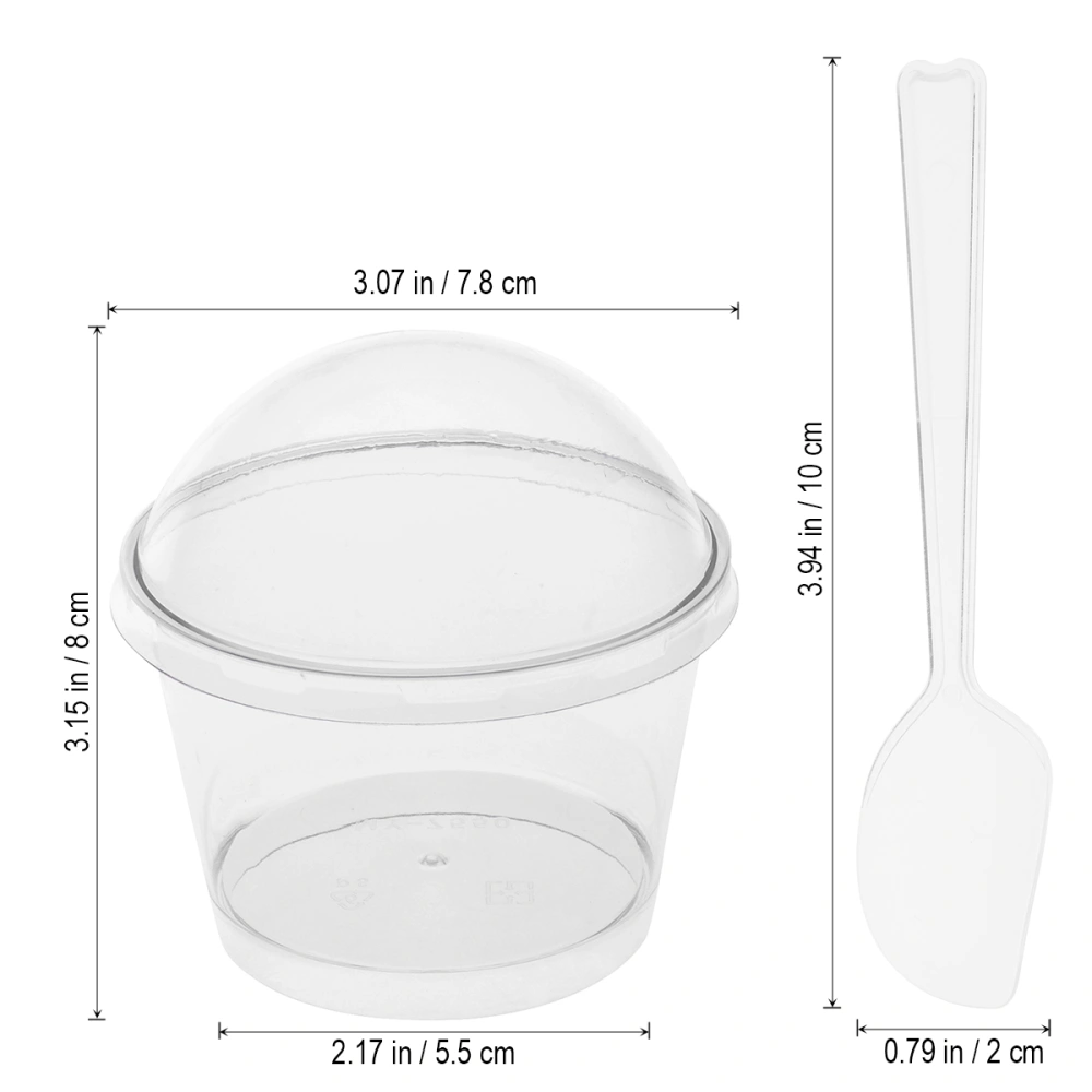 10 Sets 140ML Mini Dessert Cups Appetizer Bowls and Spoons Small Catering Supplies Tasting Glasses Parfait Tumblers for Cake Shop Restaurant Bar (Spoon Style Random)