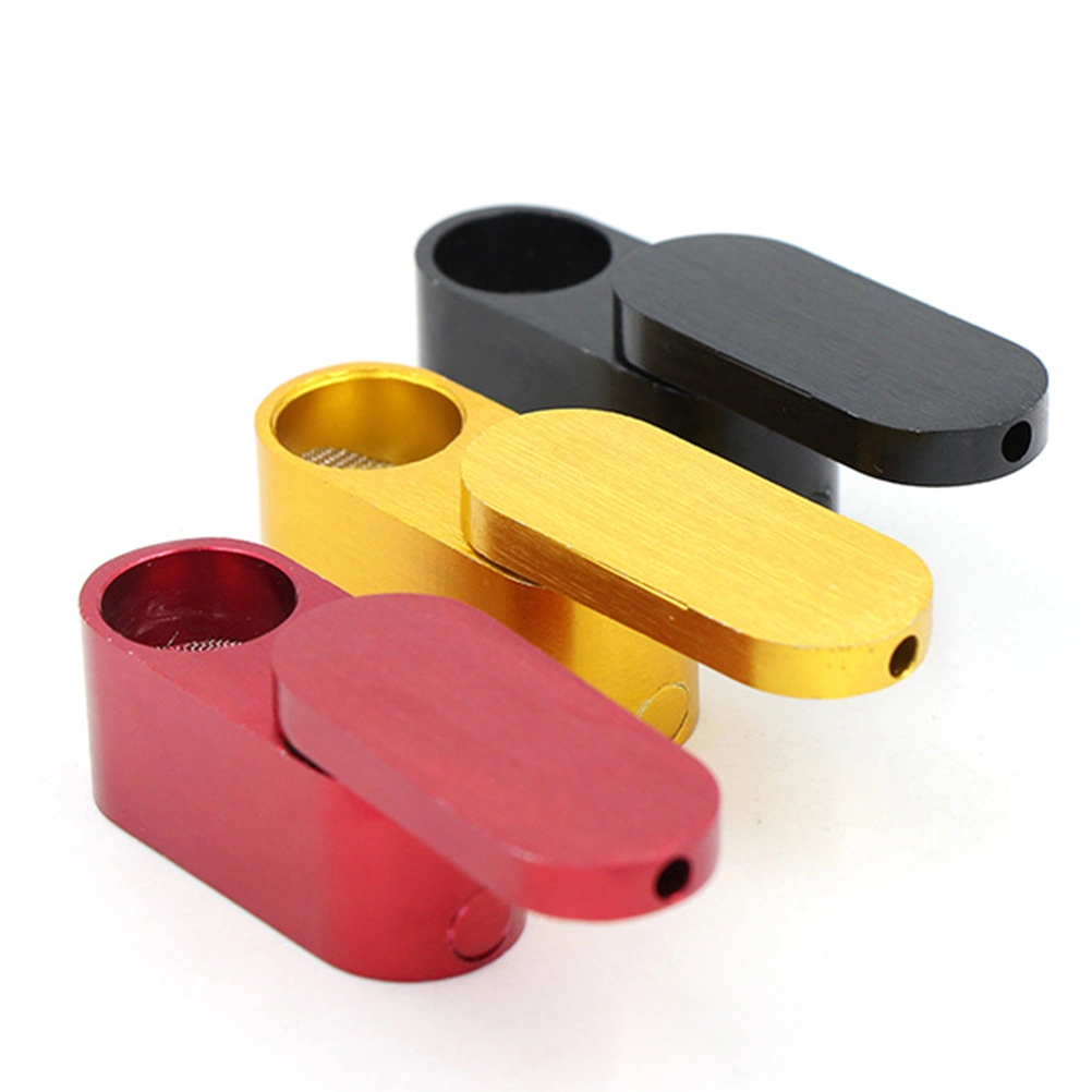 1pc Portable Tobacco Pipe Tobacco Storage Groove Design Turning Cigarette Holder for Men (Red)