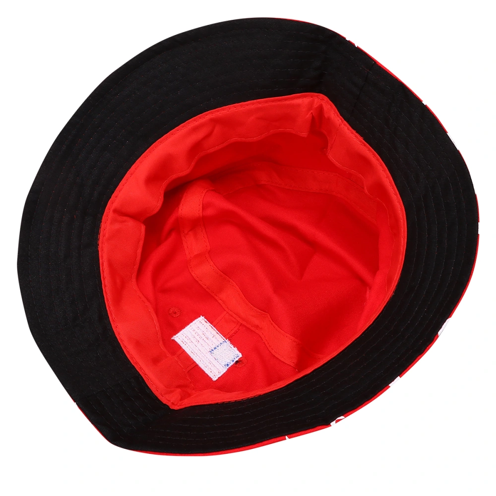 Outdoor Bucket Hat Outdoor Travel Printing Sunshade Hat for Woman Man (Red)