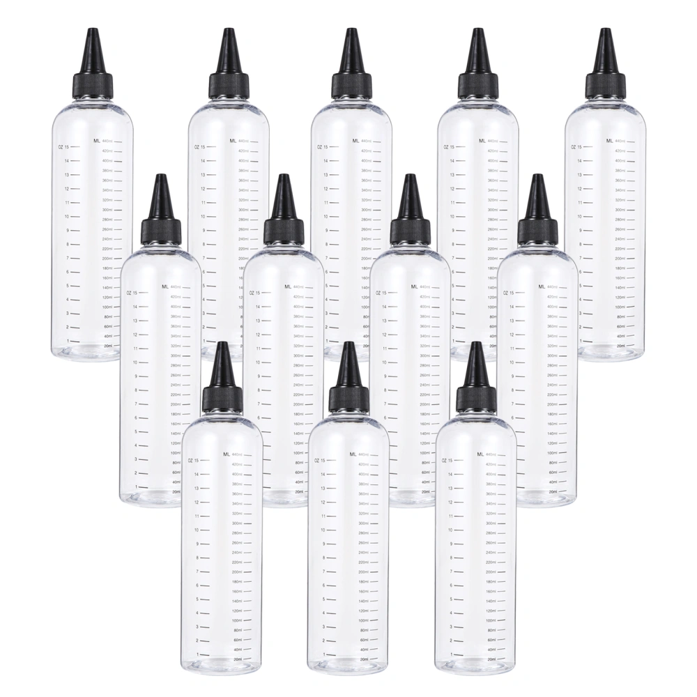 12pcs 500ml Needle Nose Bottle Plastic Refillable Hair Perm Liquid Bottles