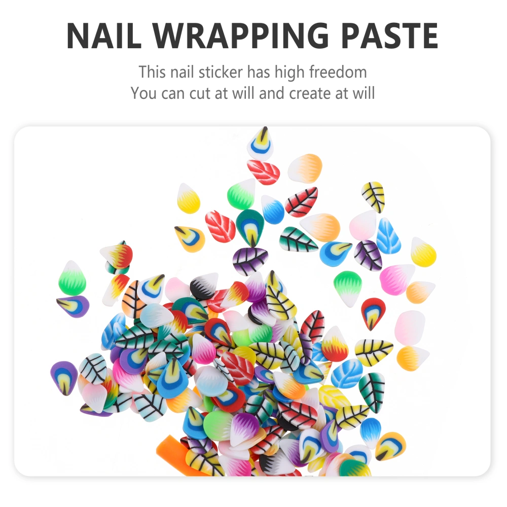 4 Packs Fruit Slices Nail Art Fruit Feather Pattern DIY Nail Decoration Supplies