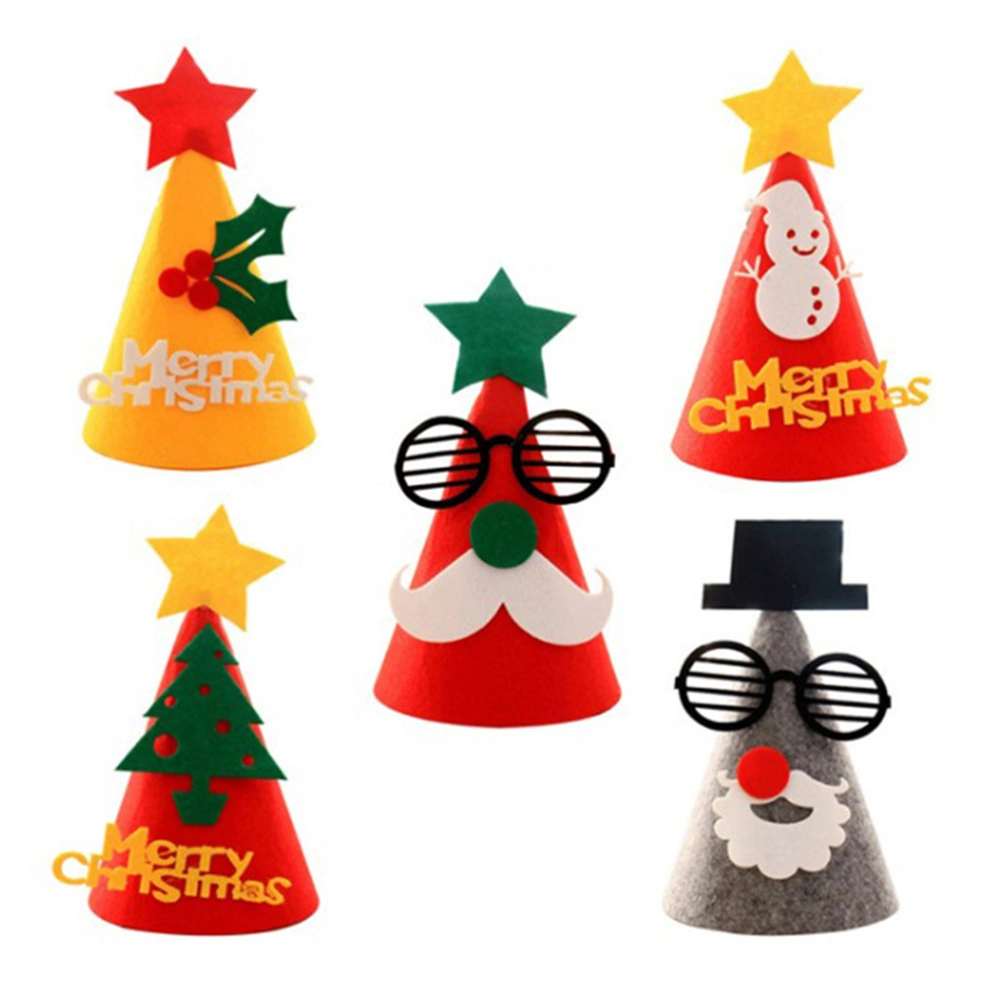 5 Pcs Comfortable Christmas Hats Durable Cloth Hats Novel Costume Supplies