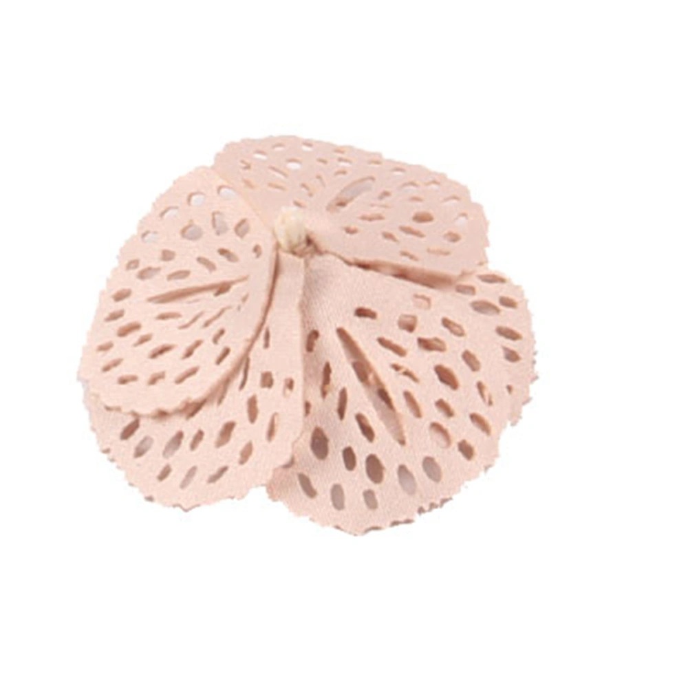 10PCS Artificial Hollow Flower Corsage Center Flowers Brooch for Wedding Party Decoration(Beige)