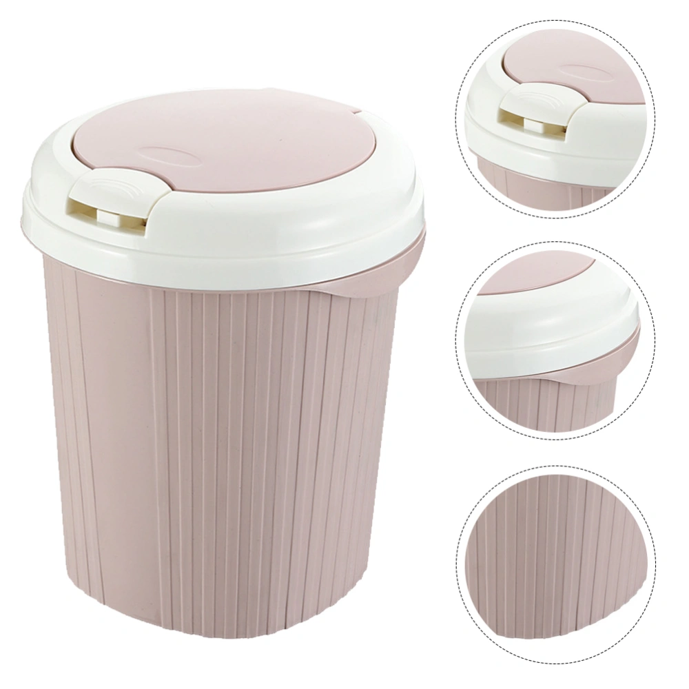 Push-type Trash Can Convenient Dust Bin Kitchen Waste Bin Lidded Waste Basket