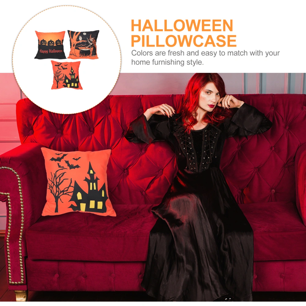 3pcs Halloween Pillow Cover Comfortable Printing Pillow Case No Pillow Inner