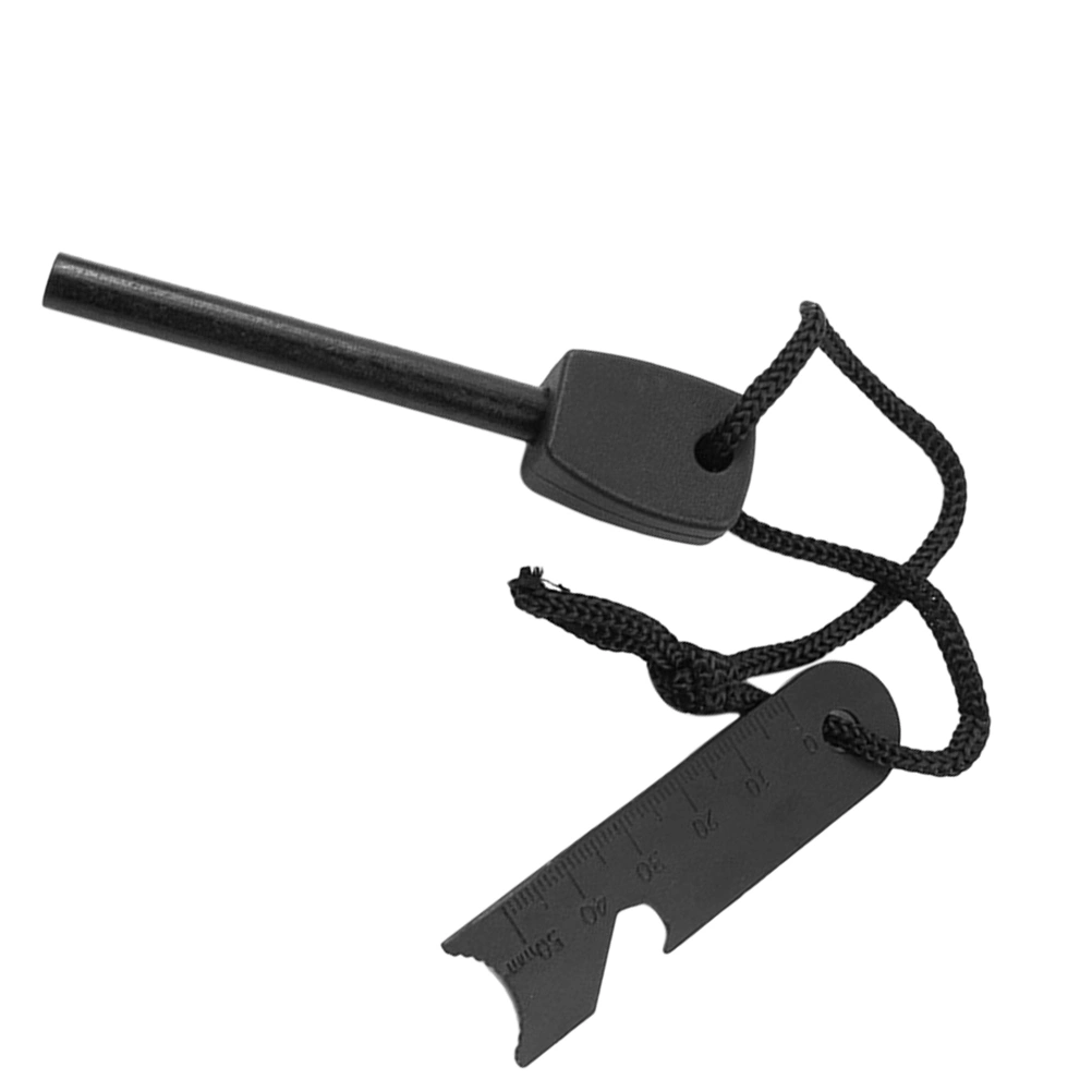 Portable Magnesium Rod Lighter Solid Fire Starter Flint Firesteel for Outdoor Travel Camping Adventure Hunting Use (Black)