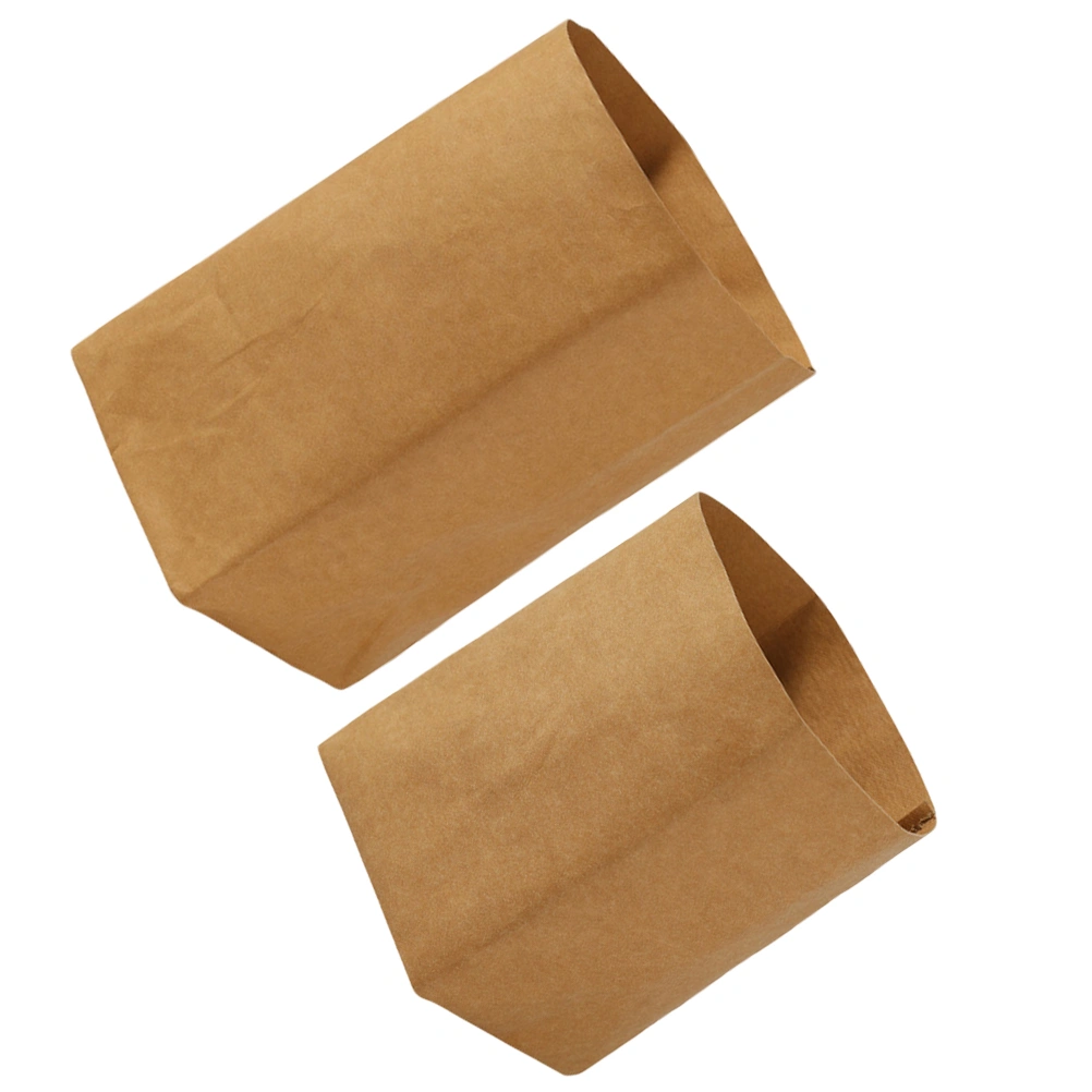 2pcs Practical Bag Kraft Paper Storage Bag Shopping Bag Packaging Waterproof Bags