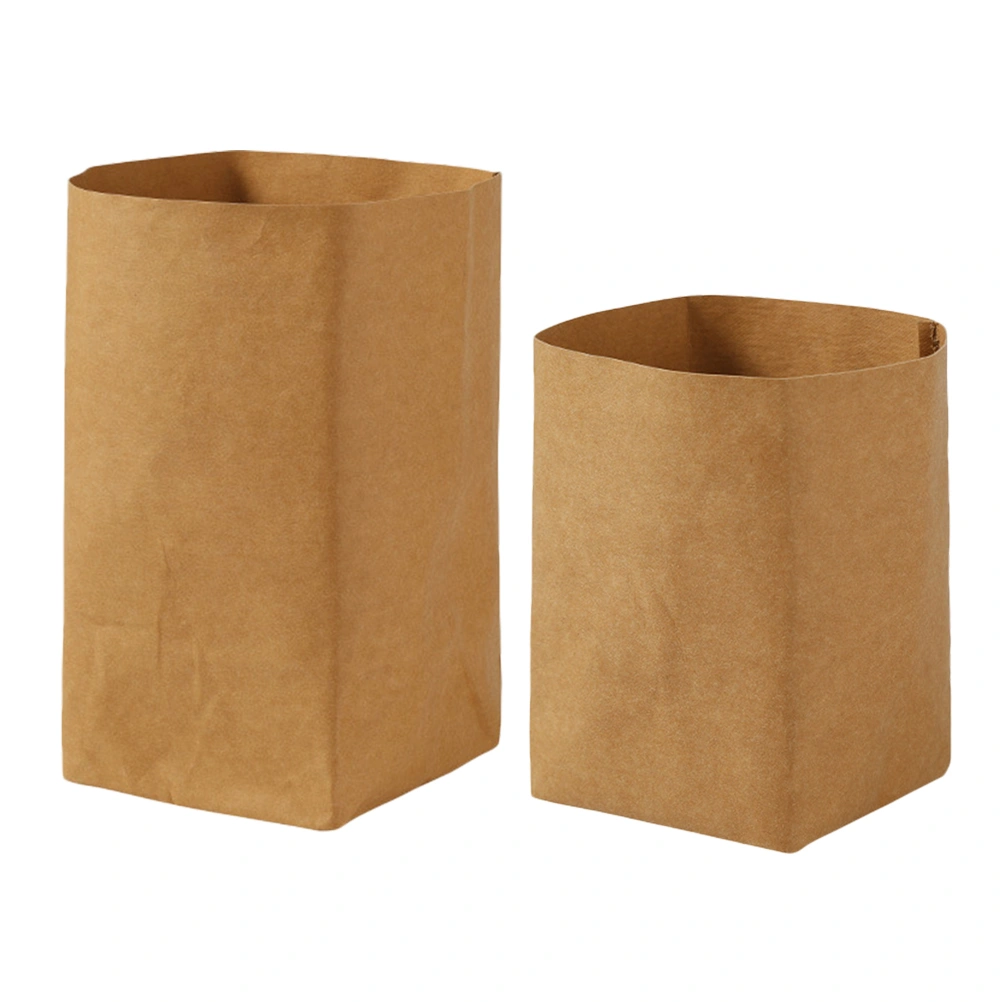 2pcs Practical Bag Kraft Paper Storage Bag Shopping Bag Packaging Waterproof Bags