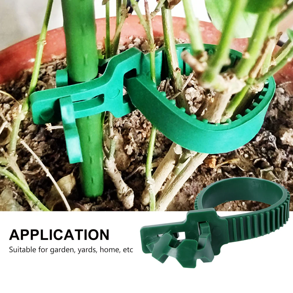 20pcs Vines Fixed Buckle Plant Plastic Reusable Binding Belt Garden Belt (Green it is 30cm Long, 1.3cm Wide and 0.4cm Thick)