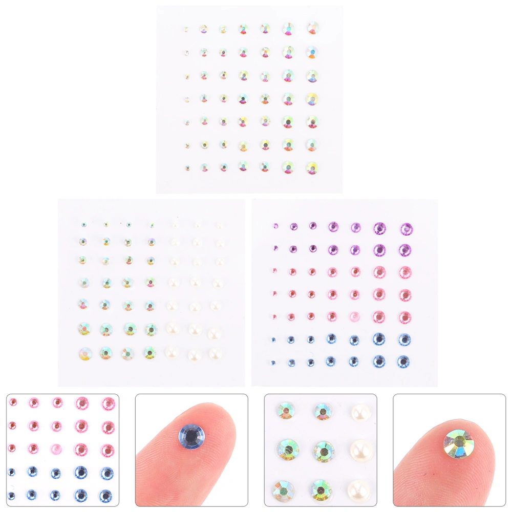 6 Sheets Self-Adhesive Rhinestone Stickers DIY Face Nail Makeup Stickers