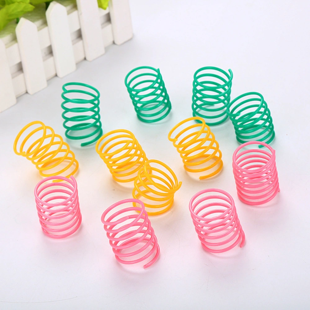 8pcs Pet Colorful Springs Cat Toys Kitten Plastic Toys for Cat Kitten Pets (Random Color)