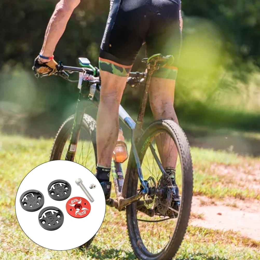 MTB Stem Bike Headset Stem Caps Kit Stopwatch Seat (Red)