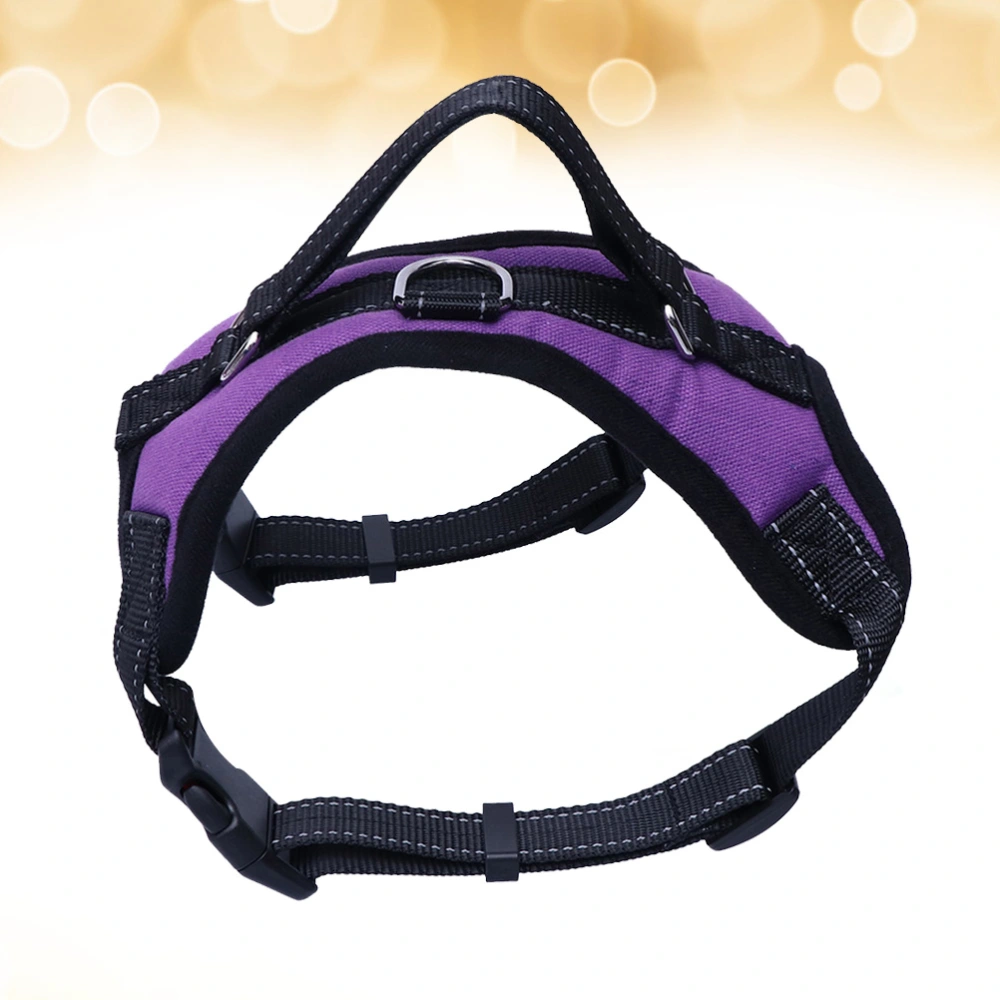 Pet Dog Adjustable Nylon Chest Harness for Outdoor Walking - Size S (Purple)