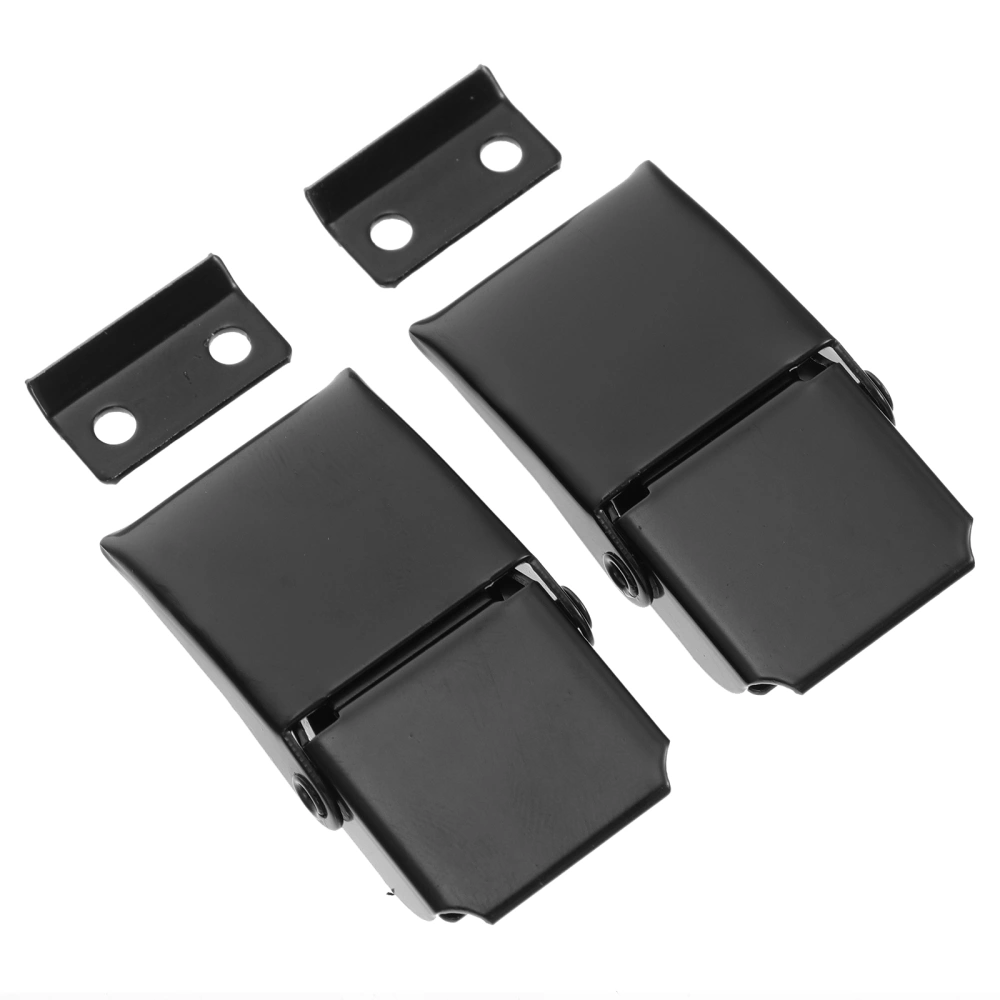 2pcs Useful Stainless Steel Loaded Hasp Durable Storage Box Buckle (Black)