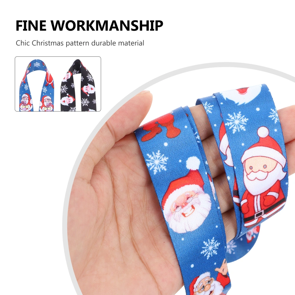 2Pcs Christmas Santa Claus Pattern Design Phone Lanyards Hanging Ropes